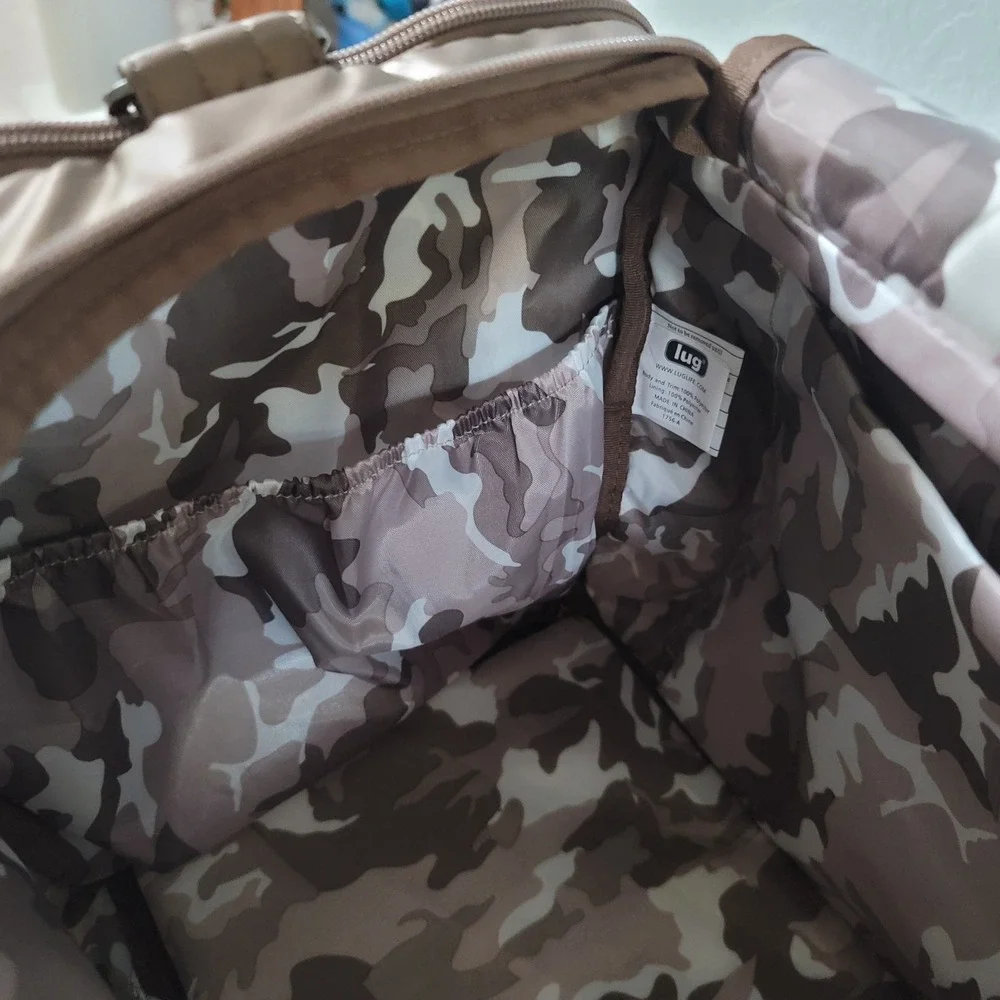 Lug Oversized Weekender Bag - Trolley Duffel - Metallic Bronze, Camo Liner